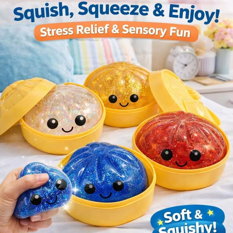 Party Games Steam Free - 1Pc Kawaii Steamed Bun Stress Ball