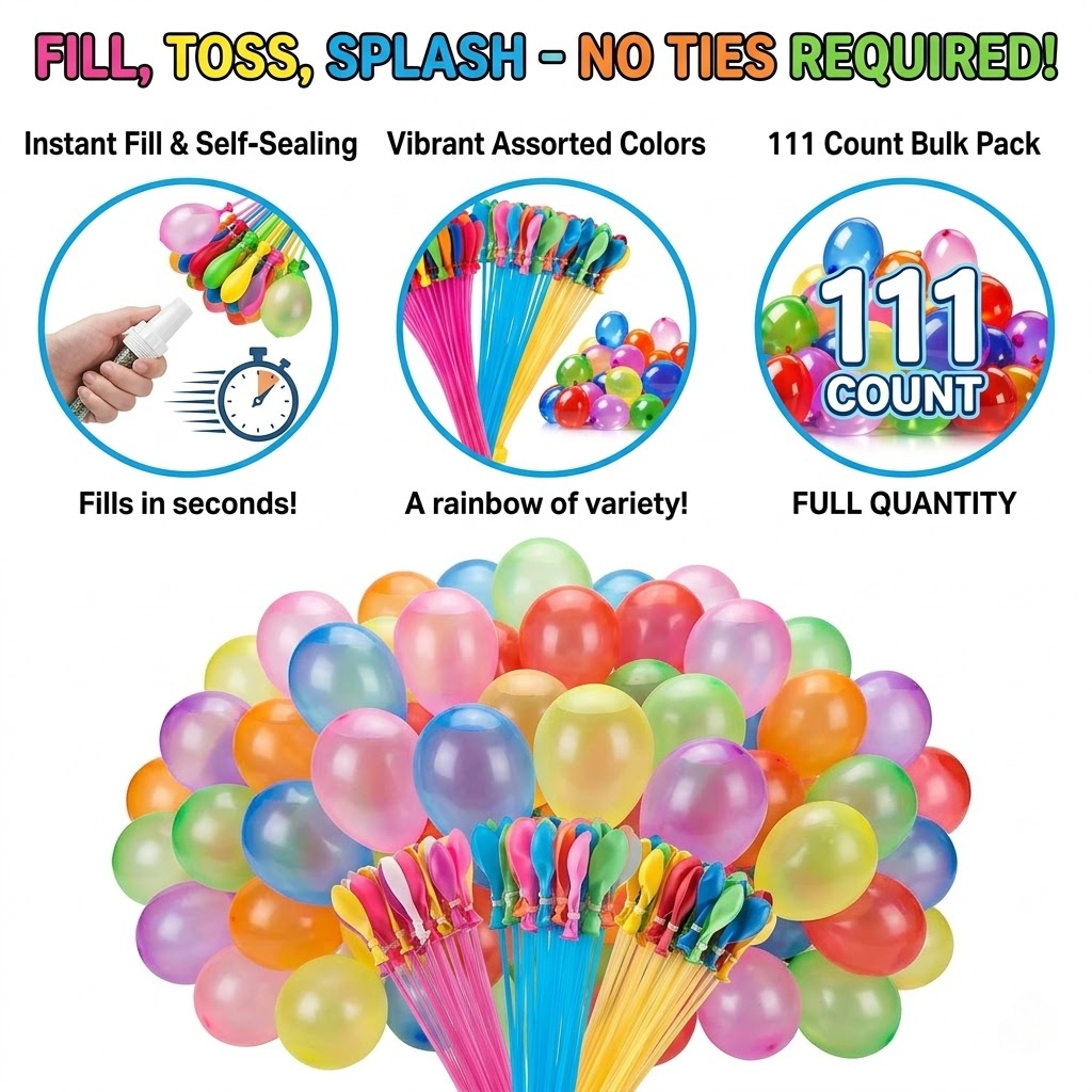 111Pcs Quick Fill Water Balloo - Quick Games Party ulasan dan harga