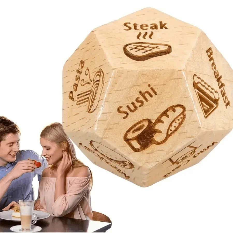 1pc Wooden Food Decision Dice  - Party Games Couple ulasan dan harga